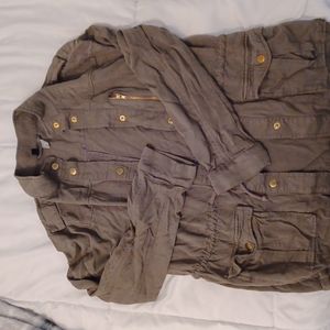 Womens H&M utility jacket army green